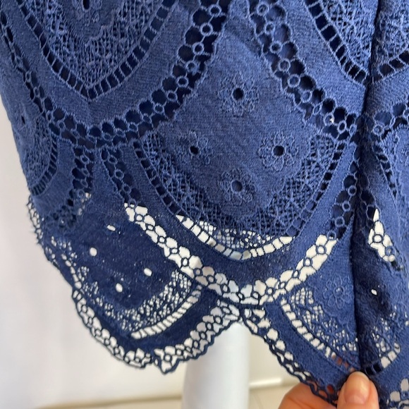 Lace Detail Navy Blue Dress by Minuet - Picture 4 of 7